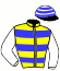 casaque portée par Lecomte D. jockey du cheval de course L'OURAGAN (FR), information pmu ZETURF