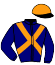 casaque portée par Desoutter Mlle N. jockey du cheval de course GRANDGADOR, information pmu ZETURF