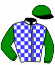 casaque portée par De Giles F. jockey du cheval de course STERN IDOL (IE), information pmu ZETURF