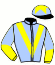 casaque portée par De Giles F. jockey du cheval de course FEU D'ARTIFICE (AQ), information pmu ZETURF