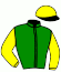 casaque portée par Bourez B. jockey du cheval de course GOLDEN SAND (FR), information pmu ZETURF