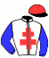 casaque portée par Williams C. jockey du cheval de course HELIOS ALLEN (AQ), information pmu ZETURF