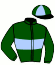 casaque portée par Re G. jockey du cheval de course HYWELL (AQ), information pmu ZETURF