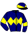 casaque portée par Salmon D. jockey du cheval de course SINNETIC (FR), information pmu ZETURF
