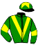 casaque portée par De Giles F. jockey du cheval de course TRAPRAIN LAW (FR), information pmu ZETURF