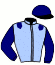 casaque portée par Lajon W. jockey du cheval de course ILYVA, information pmu ZETURF