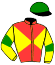 casaque portée par De Giles F. jockey du cheval de course OKTENTE, information pmu ZETURF