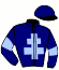 casaque portée par Zuliani L. jockey du cheval de course ELVIS DE BALME, information pmu ZETURF