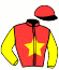casaque portée par Prichard Mlle C. jockey du cheval de course GAELIK FIRST (FR), information pmu ZETURF
