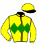 casaque portée par De Chitray A. jockey du cheval de course IYOKO (AQ), information pmu ZETURF