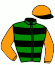 casaque portée par Zuliani A. jockey du cheval de course INNOVATION, information pmu ZETURF