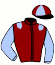 casaque portée par Chevillard T. jockey du cheval de course L'AUTEUR, information pmu ZETURF