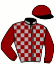 casaque portée par De Giles F. jockey du cheval de course PARENTHESE D'ANGE, information pmu ZETURF