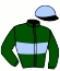 casaque portée par Zuliani A. jockey du cheval de course ILLICO DES LANDES, information pmu ZETURF