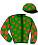 casaque portée par Salmon D. jockey du cheval de course PAROVNA, information pmu ZETURF