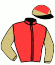 casaque portée par De Giles F. jockey du cheval de course FLEURON D'ARTHEL, information pmu ZETURF