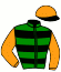 casaque portée par Lajon W. jockey du cheval de course KENZORIKO, information pmu ZETURF