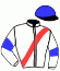 casaque portée par Deutsch C. jockey du cheval de course LIGNOU, information pmu ZETURF