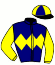 casaque portée par Tabet H. jockey du cheval de course INTREPIDWOOD, information pmu ZETURF