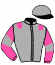 casaque portée par Salmon D. jockey du cheval de course JONQUE BLEUE, information pmu ZETURF
