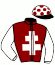 casaque portée par Mescam D. jockey du cheval de course GINOTA, information pmu ZETURF