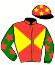 casaque portée par Chevillard T. jockey du cheval de course SAINT DUBAWI, information pmu ZETURF