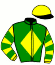 casaque portée par Reveley J. jockey du cheval de course JANEIRO VERDE, information pmu ZETURF