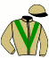 casaque portée par De Chitray A. jockey du cheval de course POLITHA, information pmu ZETURF