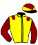 casaque portée par Re G. jockey du cheval de course HORENTA, information pmu ZETURF