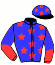 casaque portée par De Giles F. jockey du cheval de course TWOMAY, information pmu ZETURF