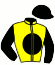 casaque portée par Dubourg P. jockey du cheval de course HELLO BALL, information pmu ZETURF