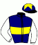 casaque portée par Mullins D.E. jockey du cheval de course FRANCO DE PORT, information pmu ZETURF