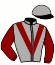 casaque portée par Zuliani A. jockey du cheval de course CHIEF COVE, information pmu ZETURF