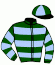 casaque portée par Zuliani L. jockey du cheval de course STARVINA, information pmu ZETURF