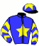 casaque portée par Richard G. jockey du cheval de course L'AMOUR A LA PLAGE, information pmu ZETURF
