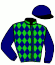 casaque portée par Lestrade B. jockey du cheval de course JOHNNY ROQUE, information pmu ZETURF