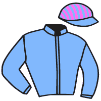 casaque portée par Meyler D. jockey du cheval de course FERONILY, information pmu ZETURF