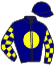 casaque portée par Reveley J. jockey du cheval de course KIND OF MIX, information pmu ZETURF