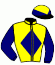 casaque portée par Solignac L. jockey du cheval de course JUAN DU LEMO, information pmu ZETURF