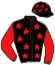 casaque portée par Duchene Med. jockey du cheval de course JOKER DE LOUED, information pmu ZETURF