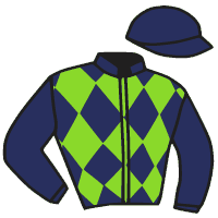 casaque portée par Chesneau A. jockey du cheval de course BIGUP, information pmu ZETURF