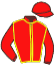 casaque portée par Nabet K. jockey du cheval de course KITZBUHEL, information pmu ZETURF