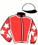 casaque portée par Solignac L. jockey du cheval de course KAPORAL DE LAIGNE, information pmu ZETURF