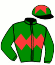 casaque portée par Zuliani L. jockey du cheval de course BLUENESS, information pmu ZETURF