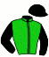 casaque portée par Nabet K. jockey du cheval de course ROOSTER CROWING, information pmu ZETURF