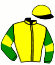 casaque portée par Andrieux T. jockey du cheval de course IRISH VOCATION, information pmu ZETURF