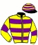 casaque portée par Le Clerc B. jockey du cheval de course ALENTEJO, information pmu ZETURF