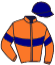 casaque portée par De Giles F. jockey du cheval de course CALEDONIENNE, information pmu ZETURF