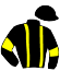 casaque portée par De Giles F. jockey du cheval de course ISCHIA, information pmu ZETURF