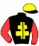 casaque portée par Brossard D. jockey du cheval de course IN LOVE CAUVELIERE, information pmu ZETURF